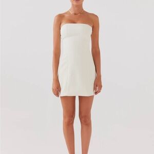 Peppermayo Ayanna Strapless Mini Dress - Ivory